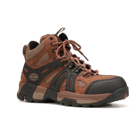 Oliver Men’s 10.5 Mid Ankle Industrial Hikers Leather Shoe Steel Toe Work Boot - Picture 1 of 16